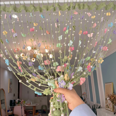 Lolas Handmade Crochet Flower Curtain